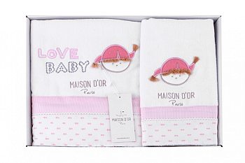 Детский набор полотенец Maison Dor LOVE BABY розовый 